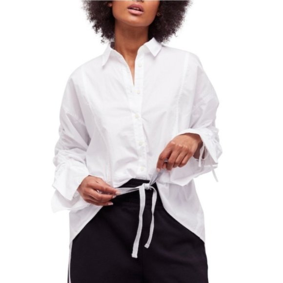 New Free People Brown Eyed Girl Solid Blouse XS M - Picture 4 of 8